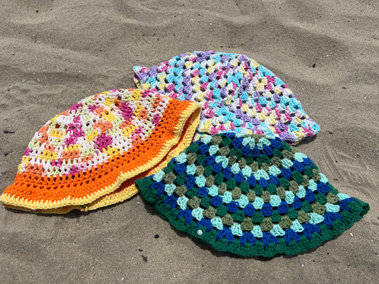 A4- NEW- Crochet Granny Stitch Bucket Hat